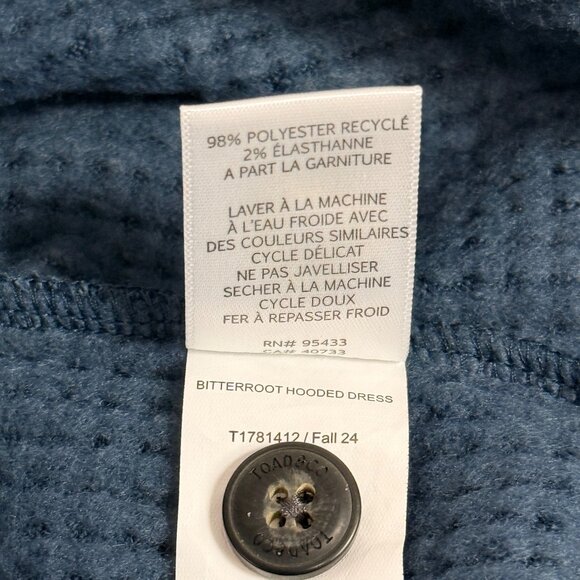 Toad&Co Hoodie Dress Womens M Blue Recycled Polyester Bitterroot Long Sleeves - Picture 6 of 9